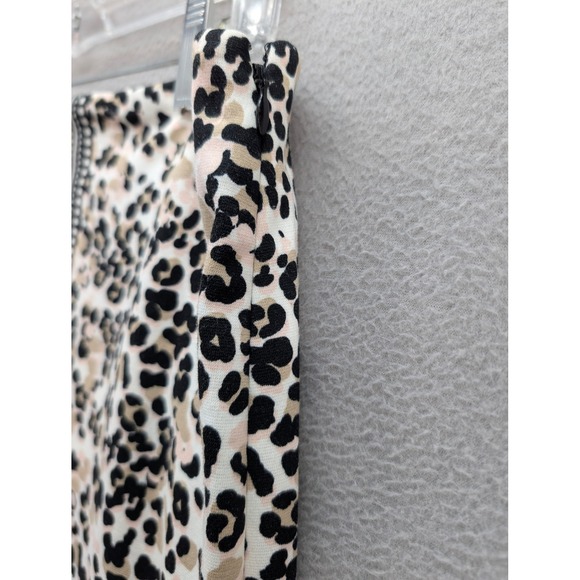 Talbots Women's Leopard Skirt Size 12 Beige Black Pencil Knee Length Mob Wife - Picture 5 of 10